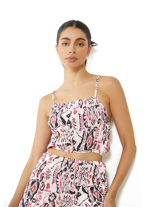 LADIES TOP GLAMOROUS | Top | TM0507PINK MULTI ABSTRACT